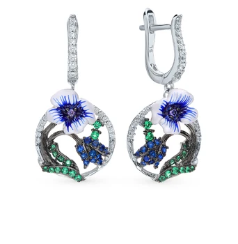 

Silver earrings with spinel and cubic zirconia sunlight