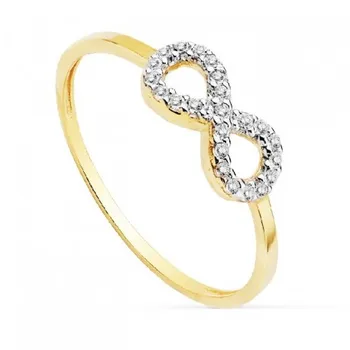 

18K RING INFINITY BICOLOR AND ZIRCONS.