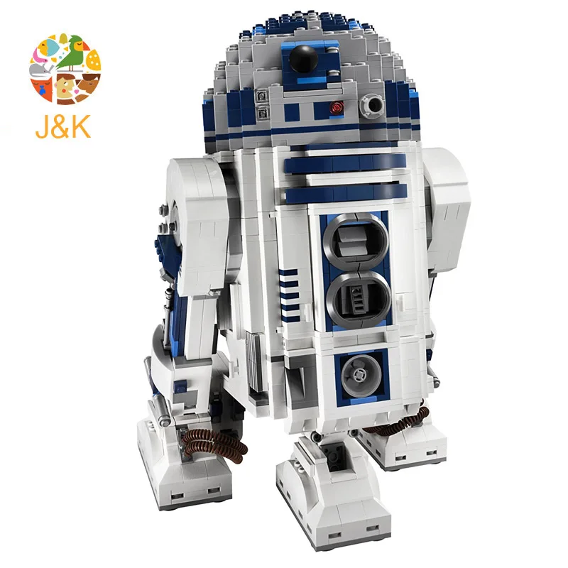 Набор роботов из серии "Звездные войны" 10225, R2, D2, с принтом, строительные блоки, кирпичи, Toyswars, подарки на день рождения, Рождество