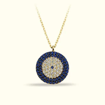 

Gold Evil Eye Necklace 02-330-K0202A