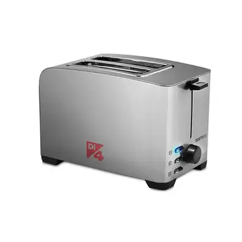 

Di4 Tostatto 850 - 850W toaster with 2 variable width slots, stainless steel body and 3 Functions