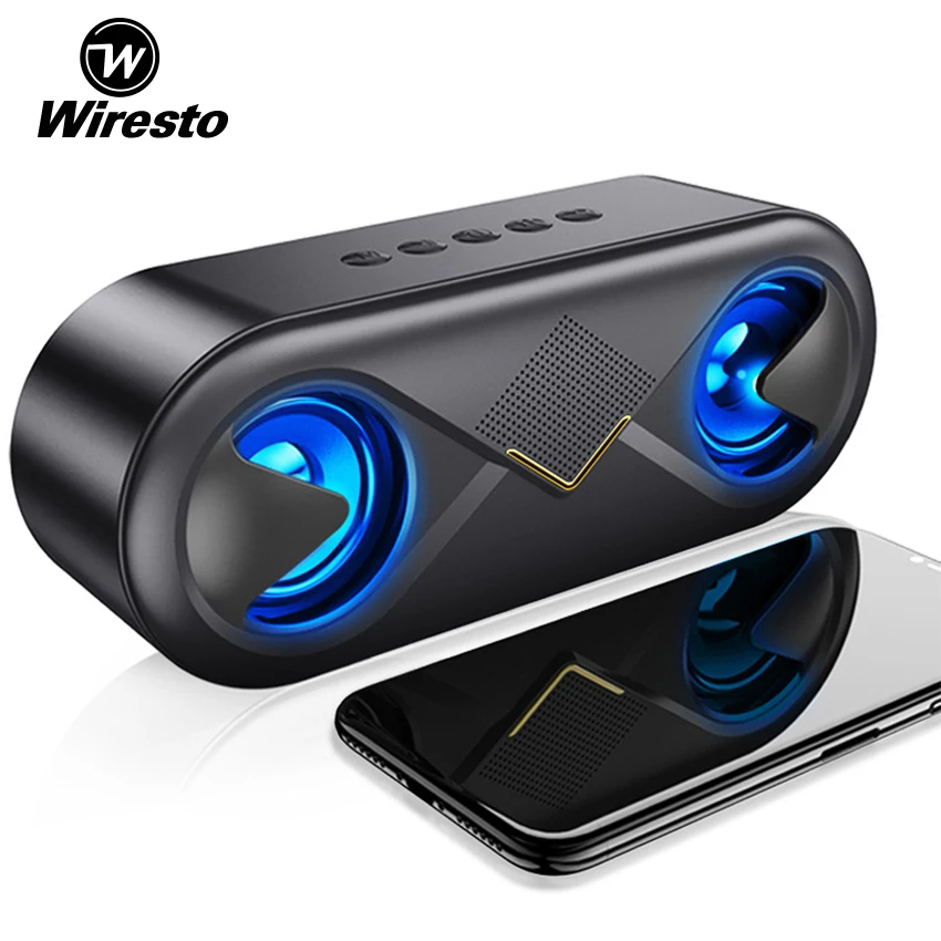 Wiresto Bluetooth Speaker Portable Super 3D Stereo Bass Sound Speakers Waterproof Speaker Support FM TF AUX | Электроника