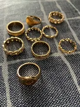 DIEZI-Conjunto de anillos para articulaciones estilo Hip Hop para mujeres y niñas, sortijas bohemias, Color dorado, Estilo Vintage