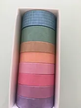 8 unids/set Color sólido básico de las líneas de cuadrícula Washi cinta lindo adhesiva cinta adhesiva Diy arte de colección de recortes de artículos de papelería para Decoración