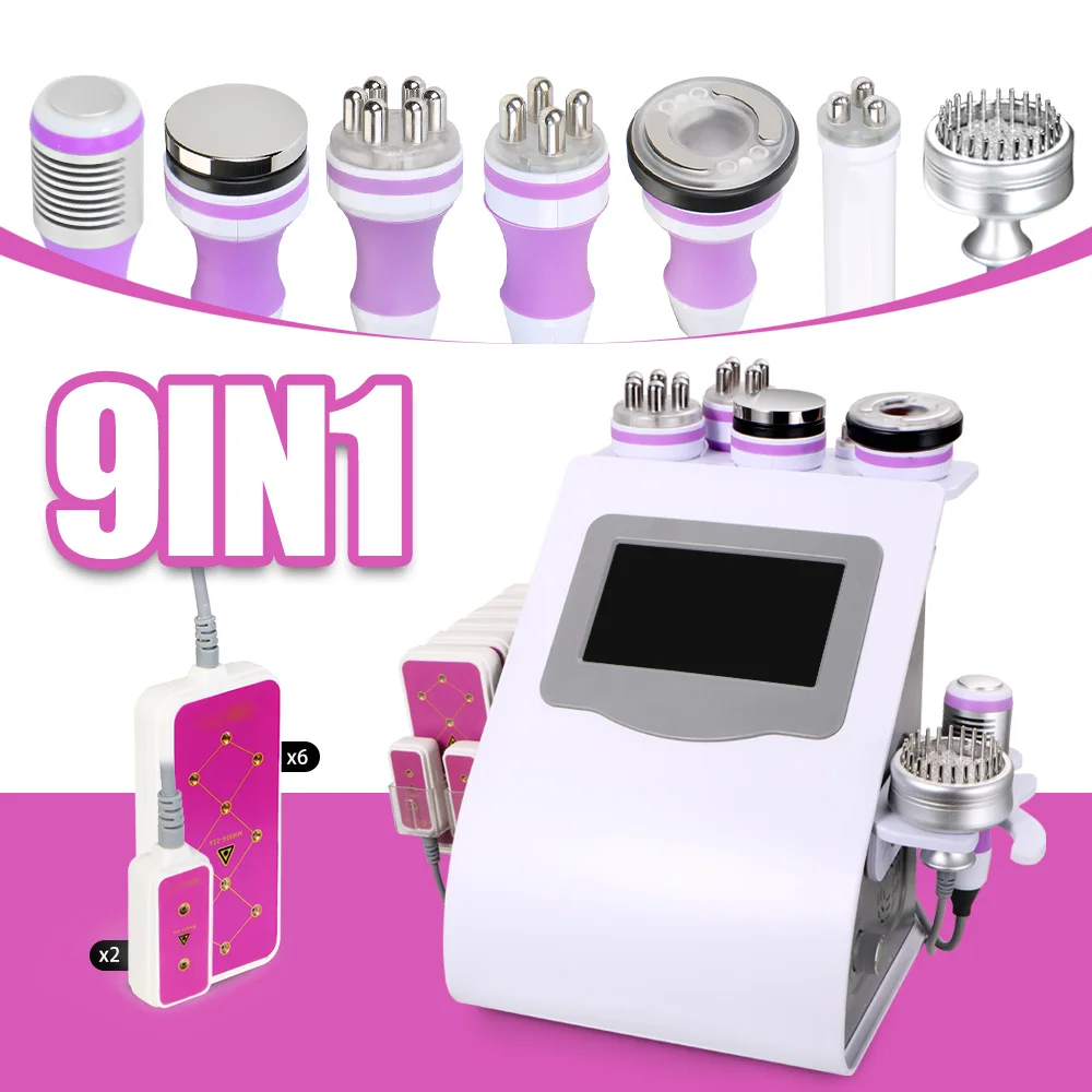 US $510.45 9in1 LED Laser Fat Burning Weight Loss 40K Ultrasonic Slimming RF Vacuum Skin Tighten Machine