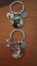 Llavero personalizado con foto de perro, colgante de cristal de perro y amor, Mini llavero de corazón, llave de coche, regalo de recuerdo
