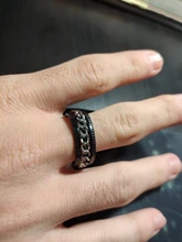 De acero inoxidable de titanio Spinner con cadena anillo para hombres oro azul negro Punk Rock anillos accesorios regalo de la joyería