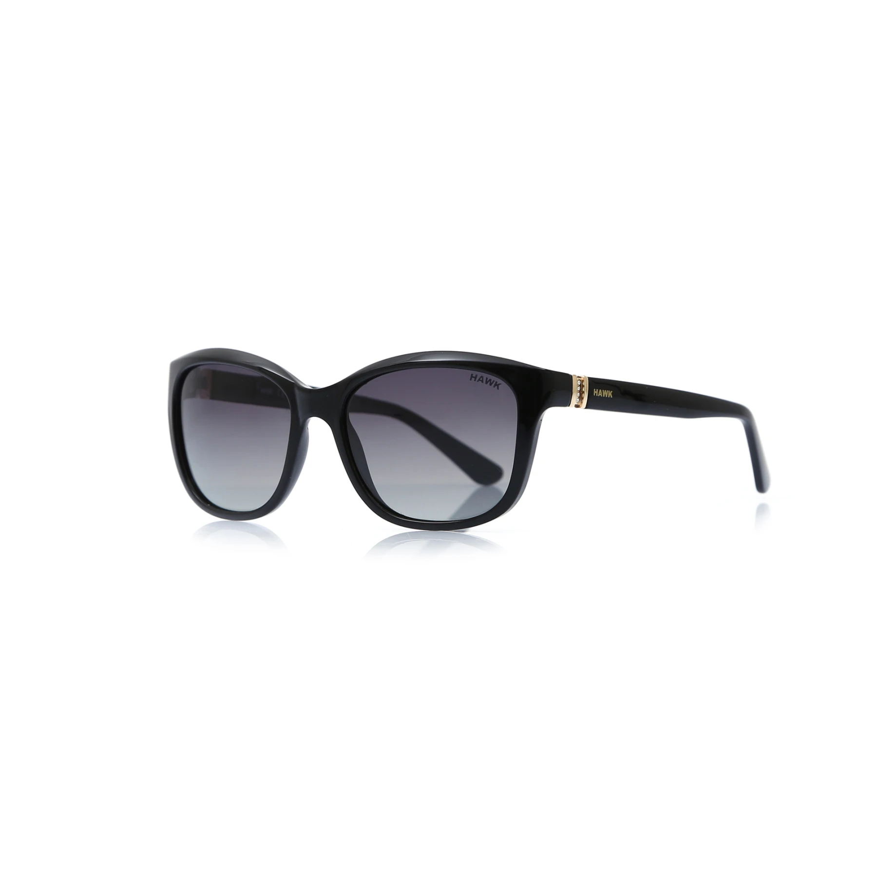 

Women's sunglasses hw 1558 01 bone black organic rectangle rectangular 56-17-135 hawk