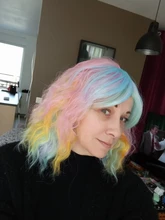 HAIRJOY sintético de mujer Cosplay del pelo peluca Arco Iris Multi Color pelucas