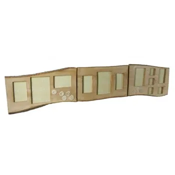 

Frame for twelve photos in wooden trunk for Wall. Size: 40x160x4 cm.
