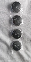 4 unids/lote 60mm 61mm gris negro de la rueda del coche de centro gorras cubiertas del cubo emblema insignia para Audi 4M0601170JG3 accesorios de coche