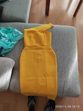 Bandage Dress Celebrity Adyce Runway Strapless Blue Bodycon Black White Elegant One-Shoulder