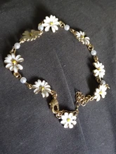 Fashion Sweet White Flowers Bracelets Personality Pearl Metal Minimalist Chrysanthemum