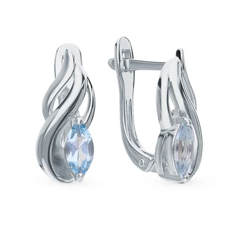 

Silver earrings with Topaz sunlight sample 925