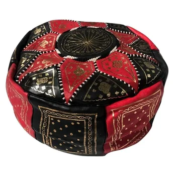 

Ottoman Moroccan Poof Morocco East Ethnic Genuine Leather Furniture Footstool B5