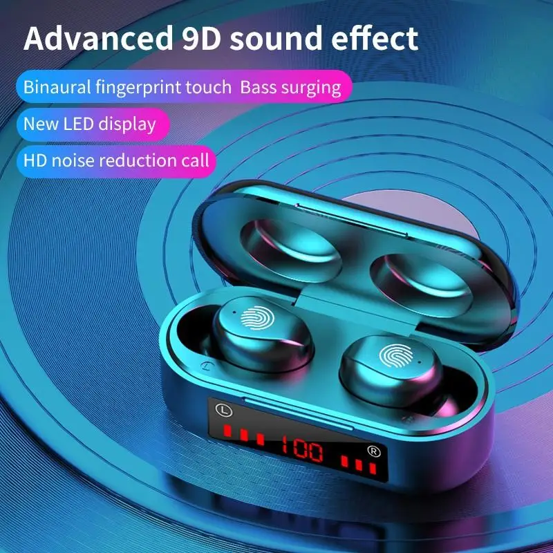 TWS сенсорные bluetooth-наушники с отпечатком пальца Беспроводные стереонаушники HD