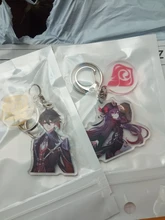 Genshin-Llavero acrílico de juego de Anime, delicado llavero de coche delicado, decoración para llaves, anillo de regalo