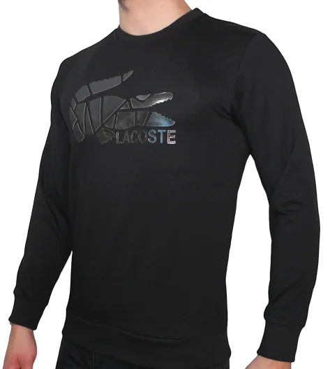 Lacoste на заказ Zero воротник Slimfit Мужская Черная Толстовка