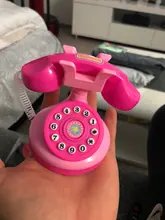 Juego de simulación divertido para niñas pequeñas, de plástico miniteléfono, decoración para casa de muñecas, desarrollo de niños, juguete para regalo, Rosa