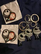 Llavero luminoso de película, joyería, llavero de esmalte de corazón, Cráneo, esqueleto, para coche, regalos de navidad