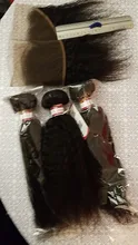 Extensiones de cabello humano rizado, con cierre Frontal mechones 3 o 4, 13x4, 28 y 30 pulgadas, tejido brasileño y cierre de encaje