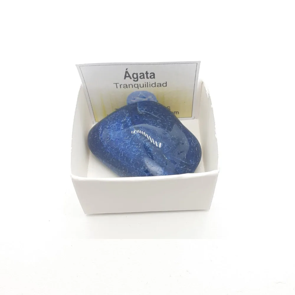 Agata Azul Piedra Natural Semipreciosa Rodado Mediano Pulido de 3-4 Cm