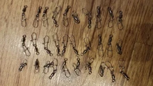 FISHINAPOT-30 unids/lote 2 #-10 #, Conector de acero inoxidable, cebo giratorio para pesca, anzuelo giratorio de bloqueo rápido