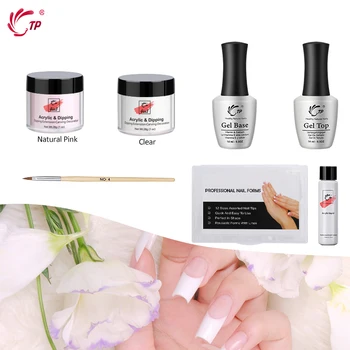 

28g Acrylic Dipping Powder Kit 14ml Top Base Gel Tool Starter Sealer Dry Acrylic Liquid Dip Dust Tray Extension Brush File Mold