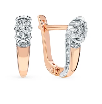 

Gold earrings with diamonds sunlight sample 585