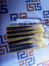 Juego de pinzas de precisión de 6 uds, pinzas curvadas de acero inoxidable antiestáticas mejoradas para trabajo de laboratorio electrónico, joyería