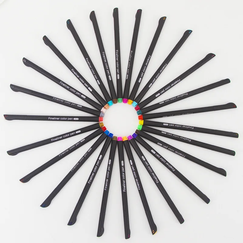 Fineliner художественные маркерные ручки для рисования акварелью с двойным наконечником, кисточка, школьные канцелярские принадлежности, 48 60 72 100, 120 цветов, 0,4 м