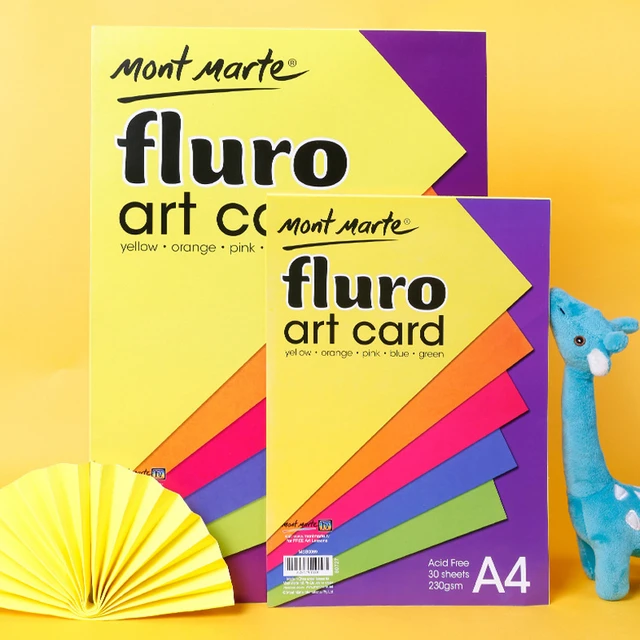 Fluoro Art Card Signature A4 A3 A5 230gsm 90gsm Large Construction Paper  for School Kids 5 10 Assorted Color 15 30 50Sheets - AliExpress