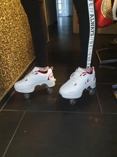 Zapatos de Parkour deformables para adultos y niños, patines con cuatro ruedas, para correr, unisex