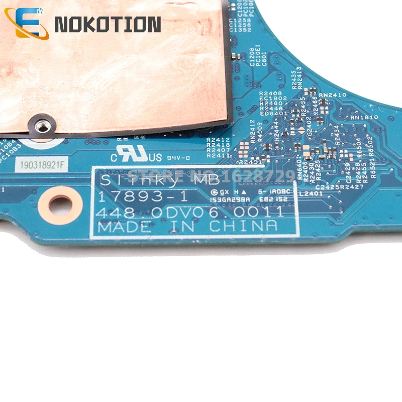 NOKOTION для acer Spin 3 SP314 SP314-51 материнская плата для ноутбука 17893-1 448.0dv060011 материнская плата SR3LA I5-8250U процессор