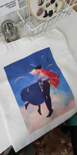 Bolso de lona con diseño de Castillo móvil de Howl para mujer, Studio Ghibli elegante de Miyazaki Hayao, de hombro, informal, para compras