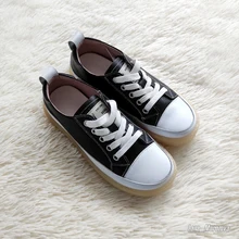 Student Shoes Flat-Bottom Trend-Color Genuine-Leather Women Lace-Up Girl Casual Matching