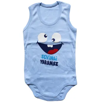 

New Baby Boys Cute Naughty Lettering Blue Strappy Bodysuit Short Sleeve Cotton Girl Outfits Clothes Rompers Ruffle Infant