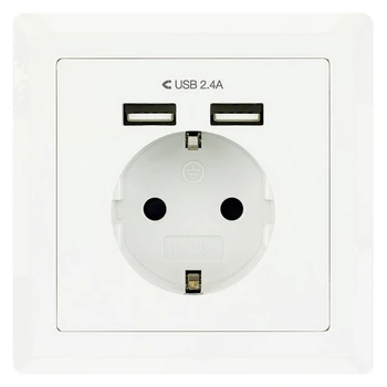 

Wall Plug with 2 USB Ports NANOCABLE 10.35.0010 5V/2.4A White