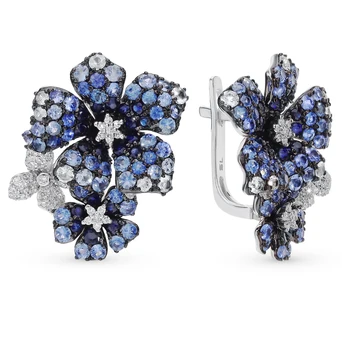 

Gold earrings with sapphires and diamonds sunlight sample 585