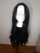 Black Wig Afro Louis Ferre Middle-Part Heat-Resistant-Fiber Water-Wave Cosplay Daily