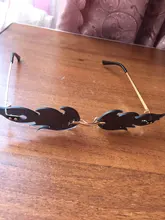 De lujo de ojo de gato gafas de sol de las mujeres Vintage de diseñador de marca sin montura fuego gafas de sol de moda lente espejo estrecha gafas UV400