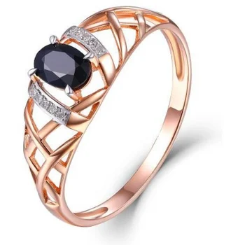 

Lucas gold ring with sapphire and red gold diamonds
