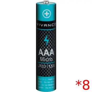 

Pack 8 Vivanco batteries 38028 Aaa 1.5V electronic batteries