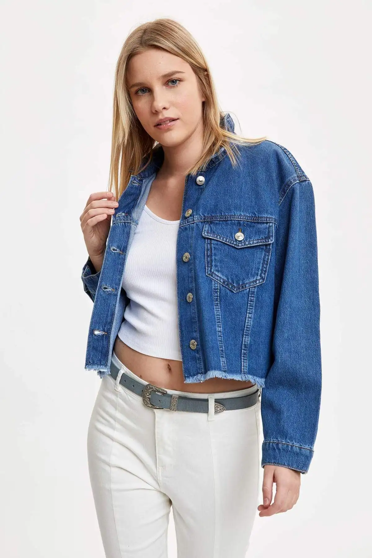 jaket denim wanita oversize