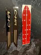 Para Toyota C-HR 2010, 2013-2020 etiqueta lateral de placa de hoja a fuerza de lado viento coche de acero inoxidable 304 de la etiqueta engomada