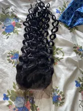 Extensiones con ondas al agua con cierre Maxine Remy extensiones de cabello humano con cierre 30 pulgadas 3 4 mechones con cierre de encaje 4x4