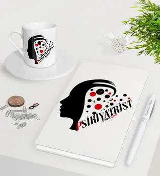 

Personalized Psychiatrist White Notebook Pen Turkish coffee Cup Seti-3