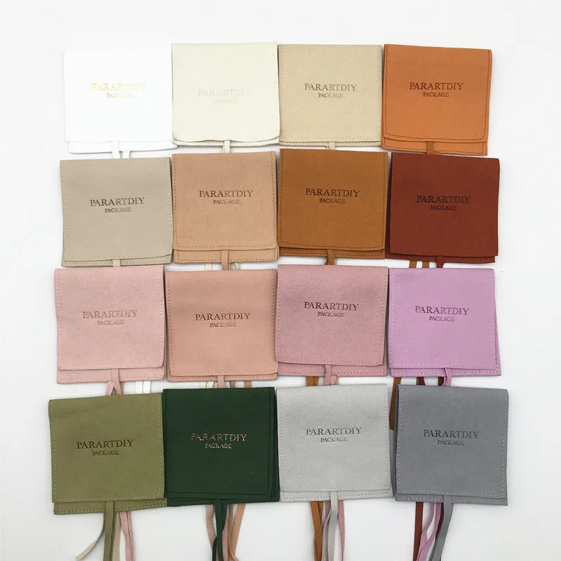 50 personalized deboss logo print microfiber jewelry pouch bags custom jewelry packaging pouch wedding favor ring bags bulk