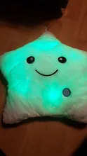 34CM Creative Toy Luminous Pillow Soft Stuffed Plush Glowing Colorful Stars Cushion Led