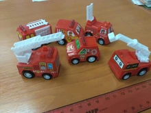 6 uds juguete de modelo de coche atrás coche vehículo móvil camión de bomberos modelo Taxi chico Mini juguetes regalo Diecasts juguete para los niños